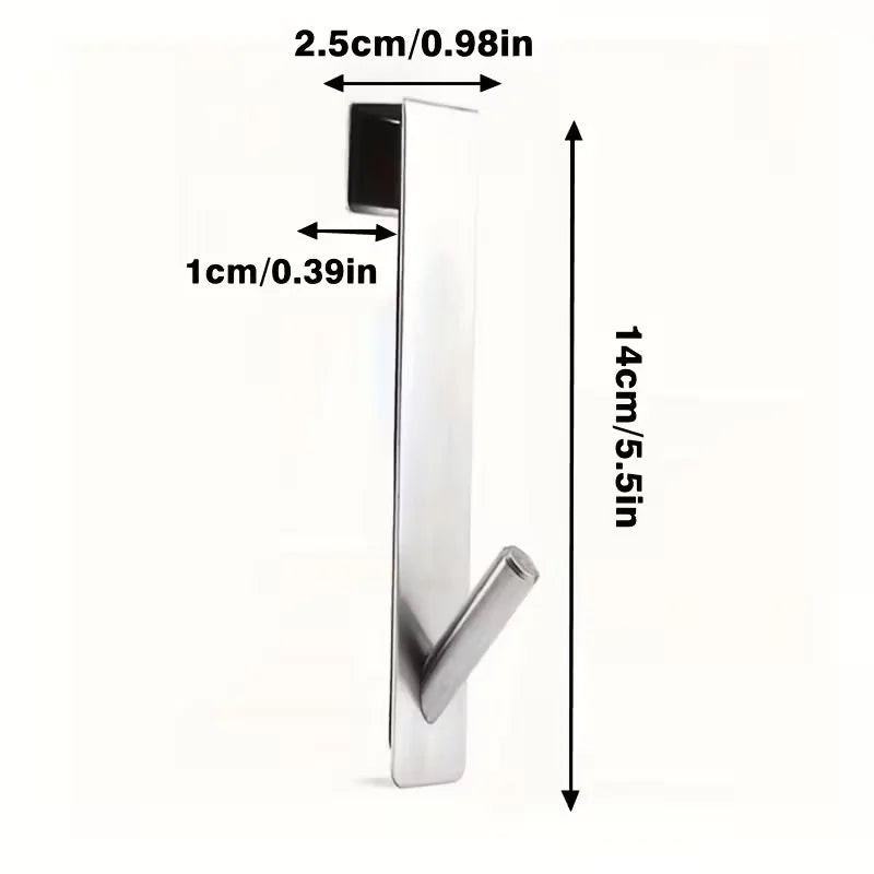 2-Pack Stainless Steel Glass Door Hooks | Shower Towel Rack