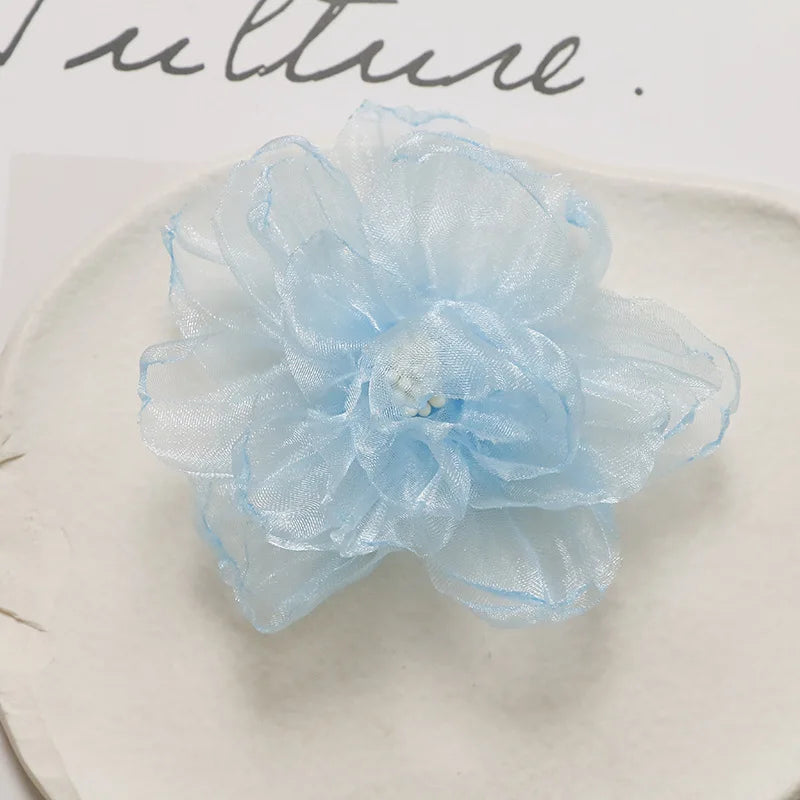 75mm Organza Fabric Flower for DIY Hair Clips & Headbands