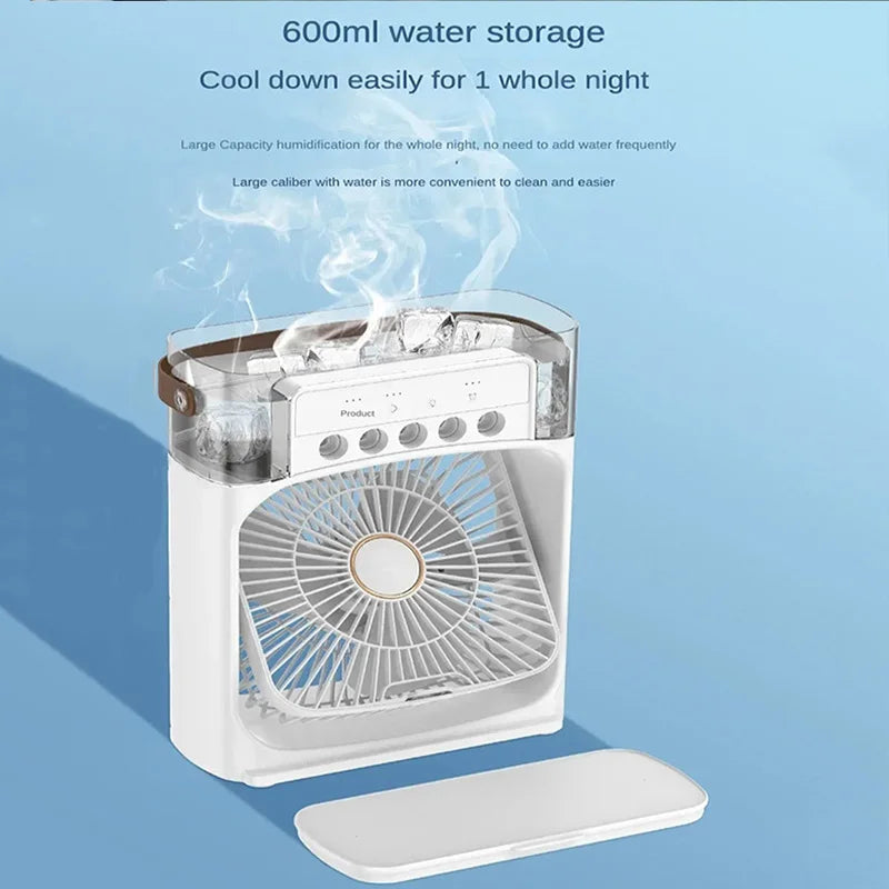 High quality Household Cooling Fan USB Rechargeable Head Adjustable Air Cooling Fan Water Cooled Air Conditioning Peaceful Pleasures Health and Wellness