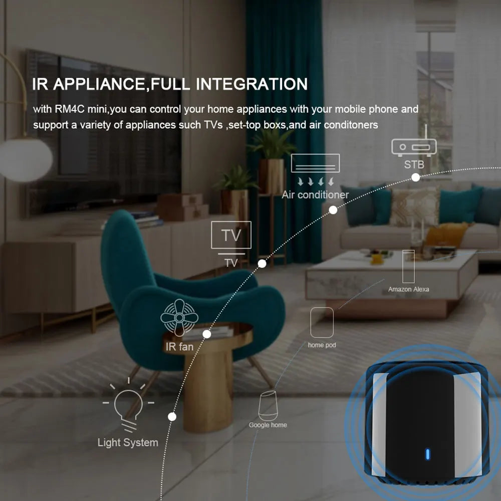 Broadlink Rm4c Mini WIFI IR RM4 BestCon Smart Home Universal Remote for Air Conditioner TV Voice Control by Alexa Google Home Peaceful Pleasures Health and Wellness