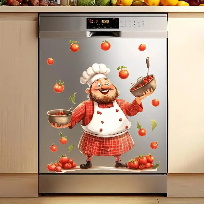 Chef Kitchen Stickers – Fun Removable PVC Appliance Decals