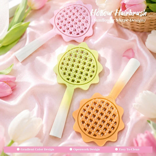 Gradient Sunflower Hairbrush | Detangling Scalp Massage Comb Scalp Massage Hairbrush Oasis Select