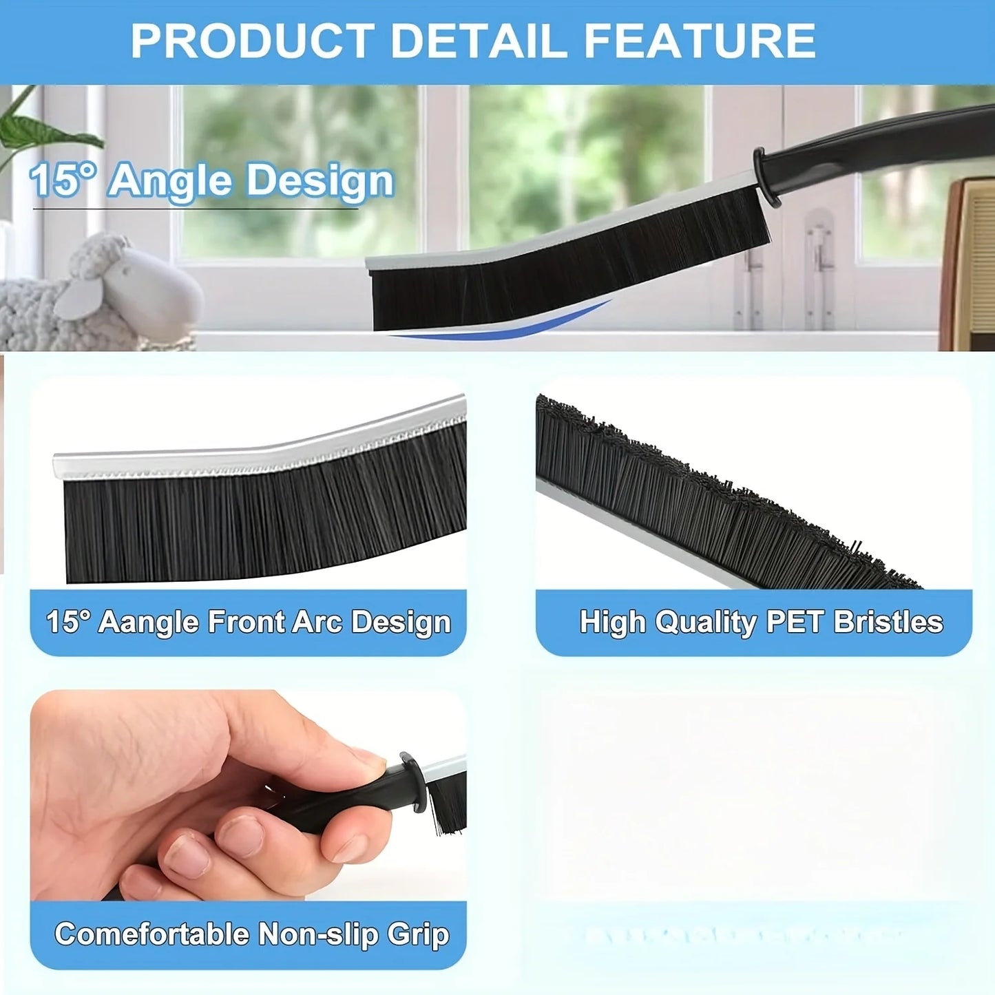 Multi-purpose Cleaning Brush Long Handles Portable Design Tight