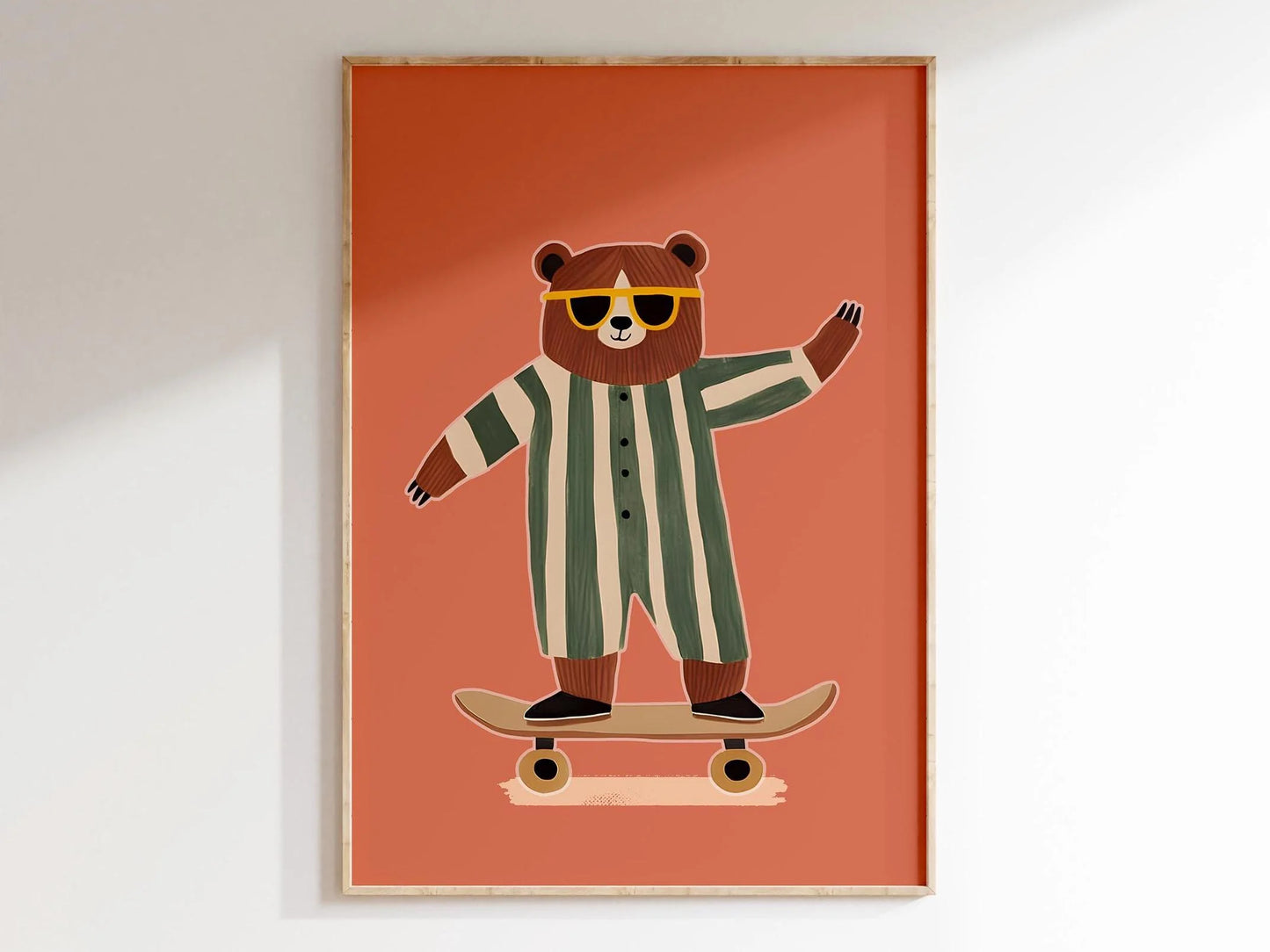 Cute Skateboard Dog Dachshund Canvas Prints Poster Cartoon Funny Animal Art Prints Bedroom Nursery Wall Art Home Decor Poster Peaceful Pleasures Health and Wellness E 50x70cm Unframed