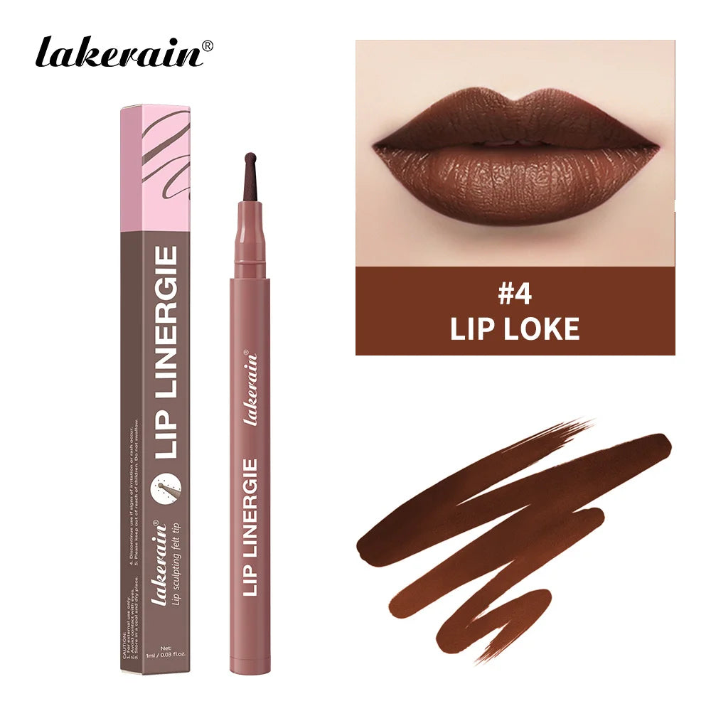 Lakerain Lip Liner Flexible Ballpoint Felt Tip Waterproof No Transfer & Smudges Long Lasting Lip Liner Stain 8 Color Lips Makeup Peaceful Pleasures Health and Wellness LIP LOKE