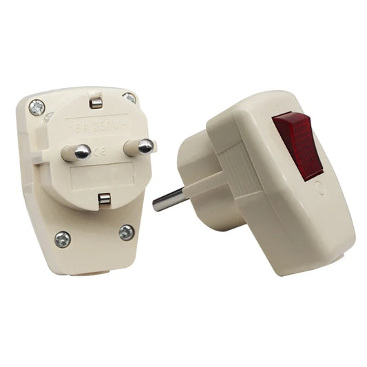 German Schuko EU Rewireable Plug ON/OFF Switch 250V 16A CEE 7/7 Rewireable EU Plug Peaceful Pleasures Health and Wellness