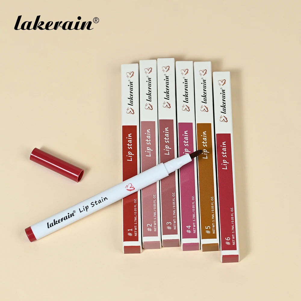 6Colors Lip Stain Pencil Liquid Lip Liner Waterproof Plumping Lip Tint Natural Matte Nude Brown Long Lasting Beauty Makeup Pen Peaceful Pleasures Health and Wellness
