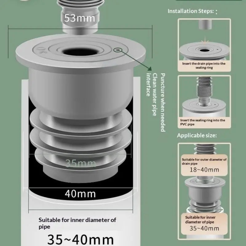 Silicone Floor Drain Seal Ring – Anti-Odor Pipe Plug