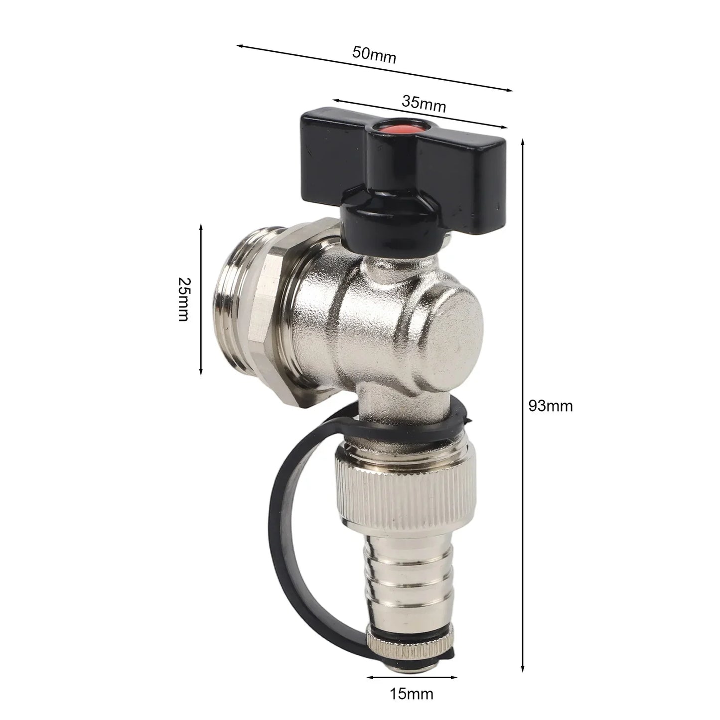 Brass Floor Heating Drain Valve Connector – Nickel Plated