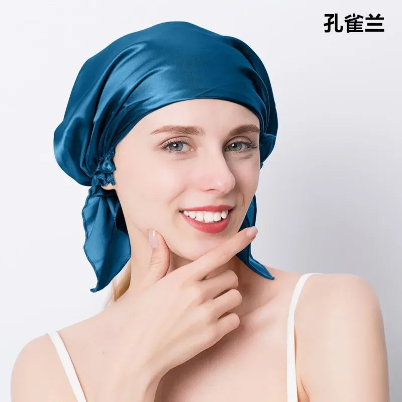 100% Mulberry Silk Sleep Cap – Hair Wrap Beanie for Women