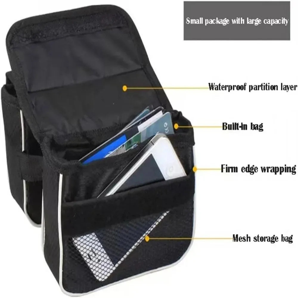 Bike Front Frame Bag Top Tube Bike/Bicycle Bag Waterproof Cycling Accessories Bike Pouch Saddle Bag for Mountain Bikes Peaceful Pleasures Health and Wellness