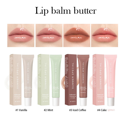Moisturizing Lip Butter Balm 4 Counts/set Hydrating Lip Balm Plumping Lip Oil Lip Stick Glossy Lip Glaze Stick Plumping Lip Cosm Peaceful Pleasures Health and Wellness