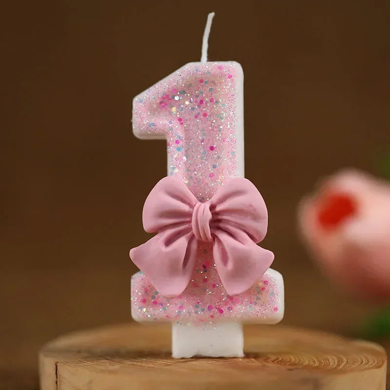 Hot Number Cake Candle Pink Glitter Birthday Candle 1 2 3 4 5 6 7 8 9 3D Number Candle Cake Topper Birthday Party Cake Decor Peaceful Pleasures Health and Wellness 1