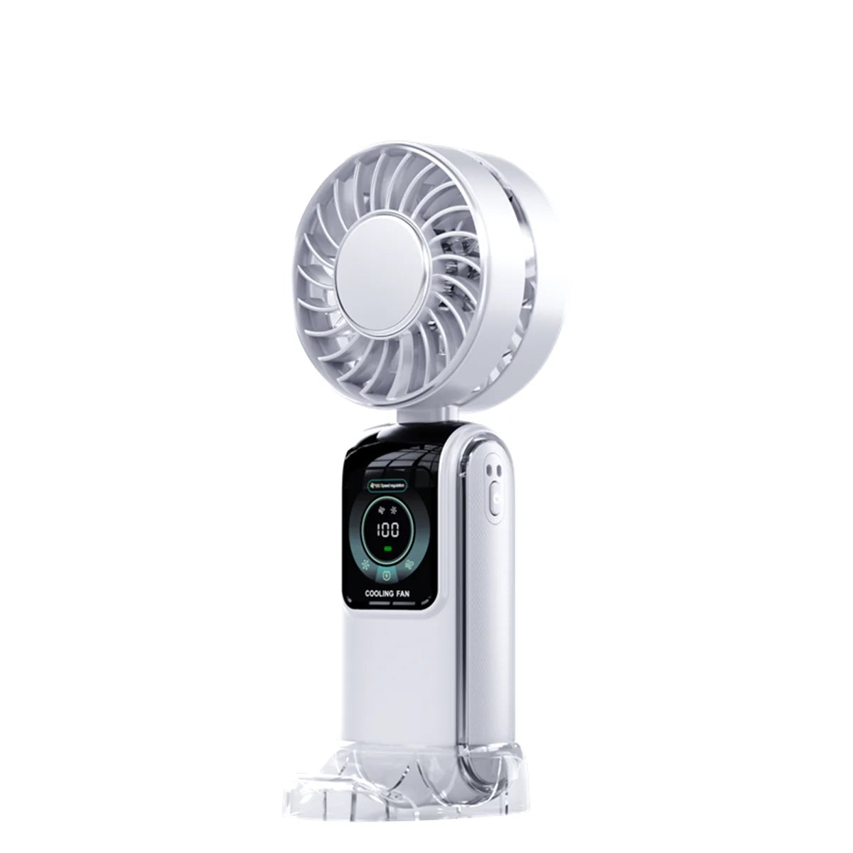 HOMEFISH 2026 new ice pack high-speed fan, semiconductor refrigeration handheld fan, portable charging folding small fan Peaceful Pleasures Health and Wellness white