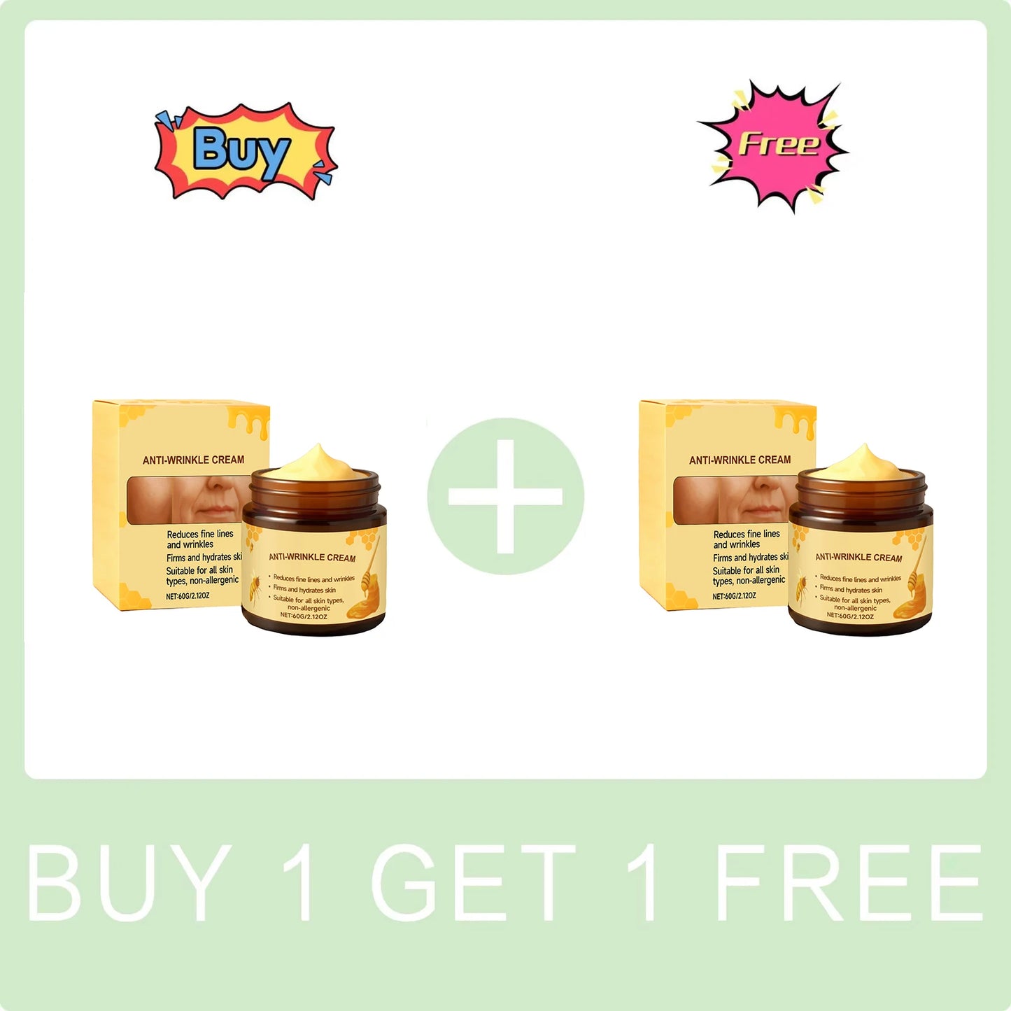 Bee Venom Anti-Wrinkle Eye Cream Fade Fine Line Firming Lifting Reduce Dark Circles Improve Eye Skin Elasticity Eye Repair Cream Peaceful Pleasures Health and Wellness Buy 1 Get 1 Free