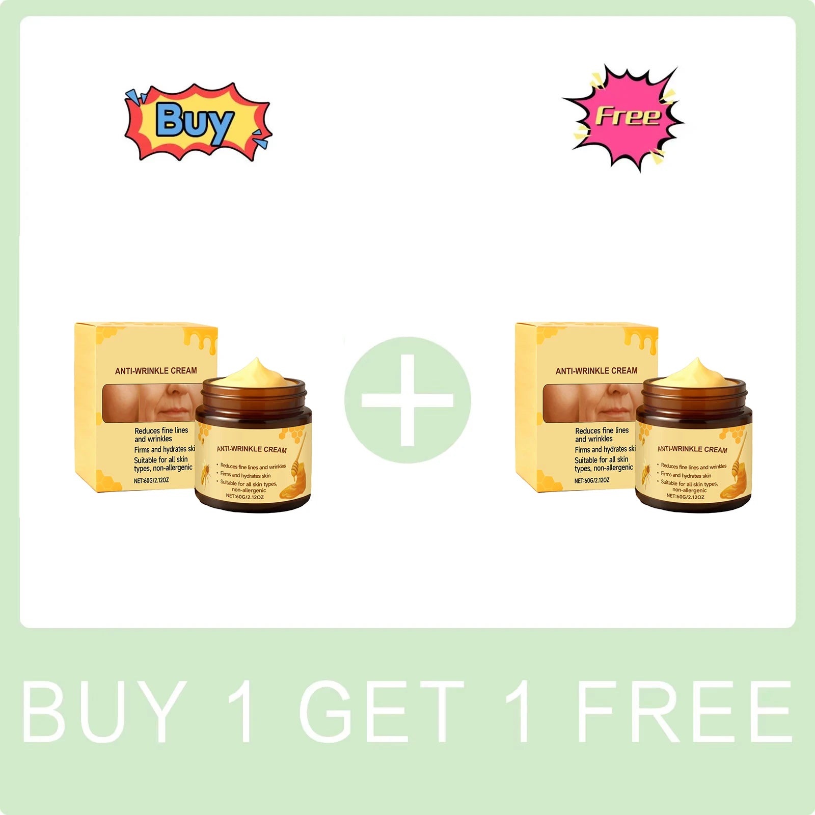 Bee Venom Anti-Wrinkle Eye Cream Fade Fine Line Firming Lifting Reduce Dark Circles Improve Eye Skin Elasticity Eye Repair Cream Peaceful Pleasures Health and Wellness Buy 1 Get 1 Free