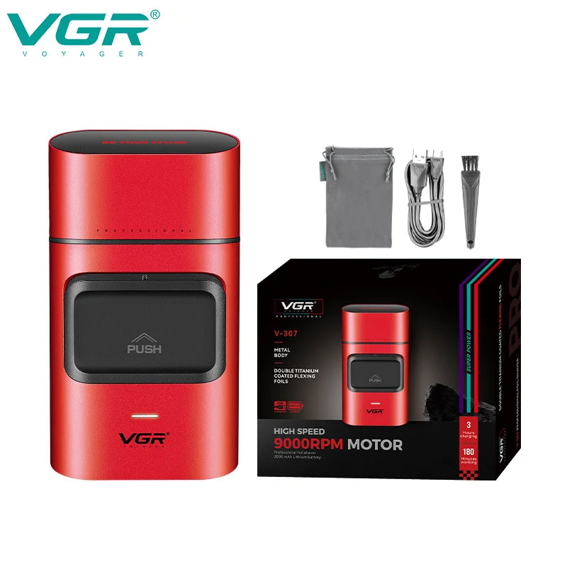 VGR Professional Shaver 9000 RPM Super Power Electric Shaver Household High end Whitening Device Hair Trimming Tool V-307 Peaceful Pleasures Health and Wellness USB 1