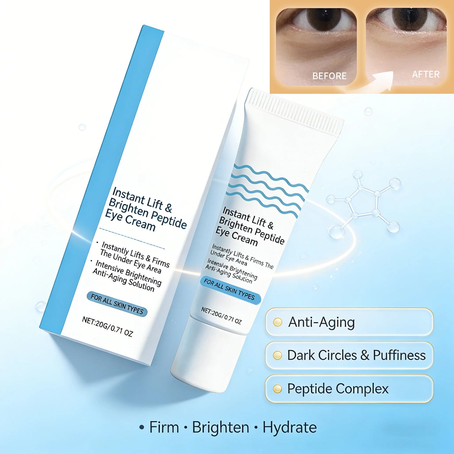 Peptide Eye Cream – Dark Circles, Puffiness & Anti-Aging