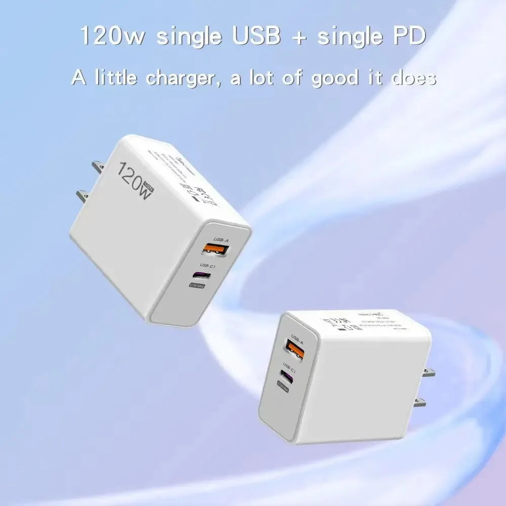 120W USB-C PD Fast Charger | iPhone Samsung Xiaomi Huawei