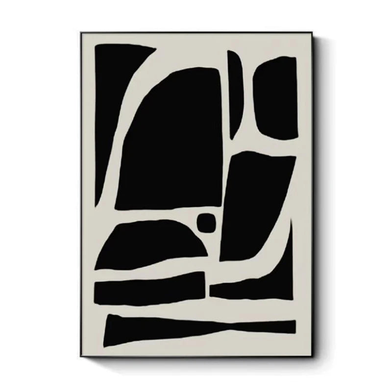 Hand-painted Large-scale Minimalist Modern Mural Art on Black and White Abstract Canvas, Living Room Art, Acrylic Oil Painting Peaceful Pleasures Health and Wellness