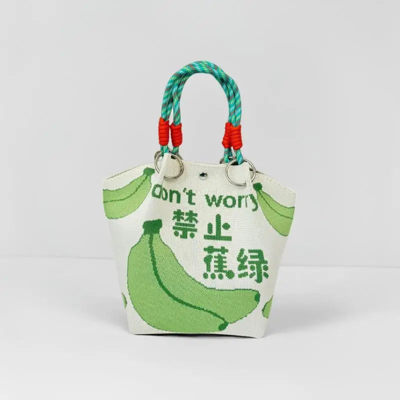 Women's Vintage Knit Tote Bag | Lightweight Travel Handbag