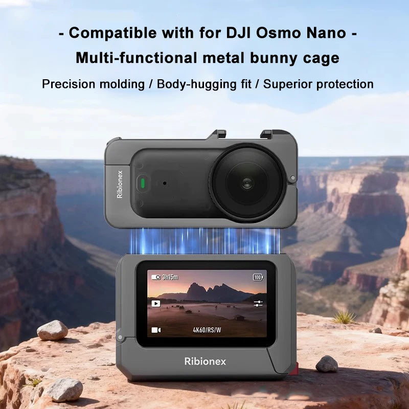 Aluminum Alloy Cage For DJI Osmo Nano Protective Cage Compatible For DJI Mic With 1/4"-20 Threaded Hole/For DJI/Cold Shoe Mount Peaceful Pleasures Health and Wellness