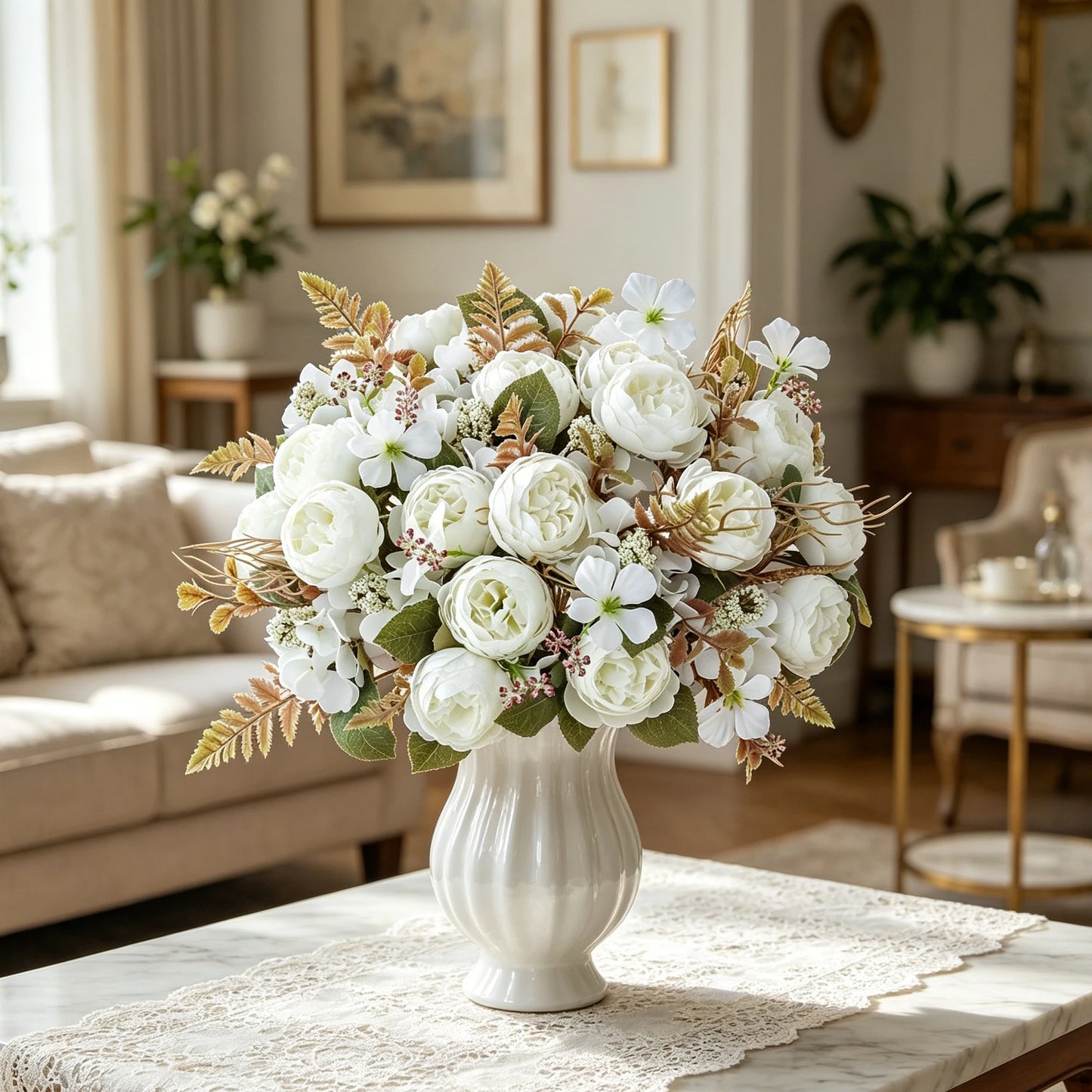 Artificial Silk Peony Bouquet | Wedding & Home Floral Decor