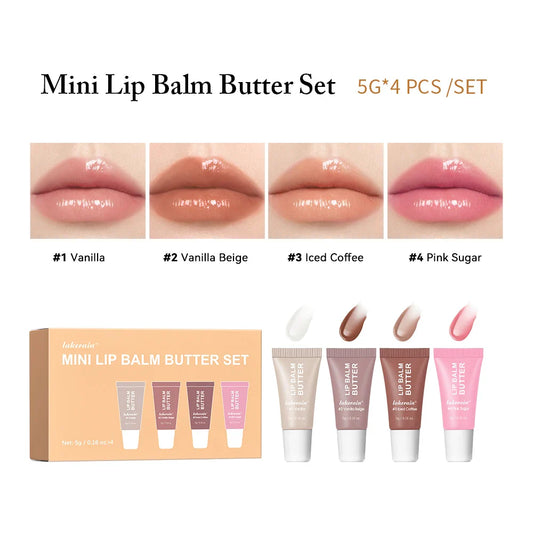 Lakerain 4pc Mini Lip Butter Balm Set – Gloss & Hydration Lip Butter Balm Set Oasis Select 1set