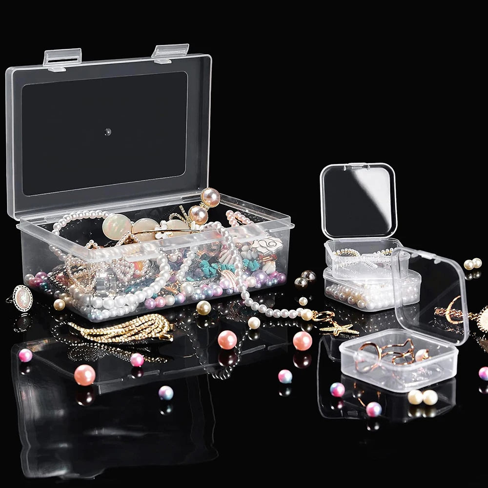 Organizer Box Small Beads Organizers and Storage Plastic Cases Mini Clear Storage Containers Boxes with Hinged Lid and Rectangl Peaceful Pleasures Health and Wellness