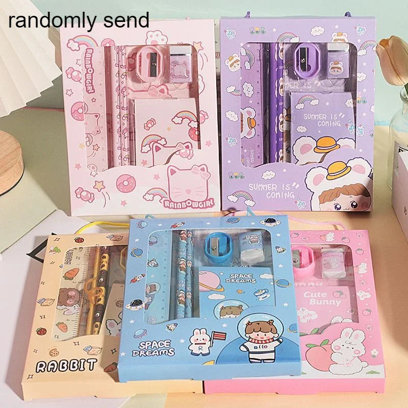 6-Piece Student Stationery Gift Set – Pencil, Eraser & More