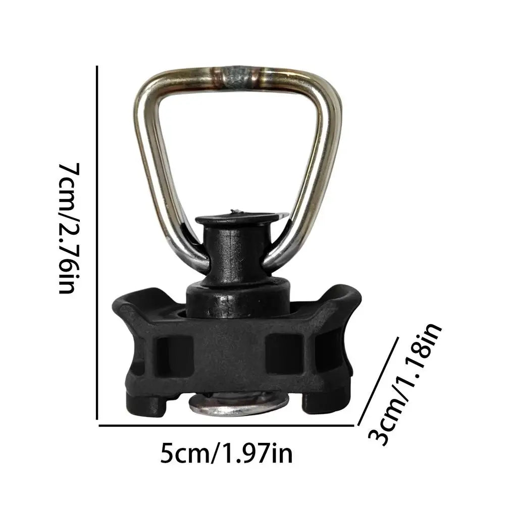 Single Stud Heavy Duty L Track Tie Down Ring Cargo Control Fitting for RV Truck Bed Trailer, Garage & Cargo Securing Hardware Peaceful Pleasures Health and Wellness Black