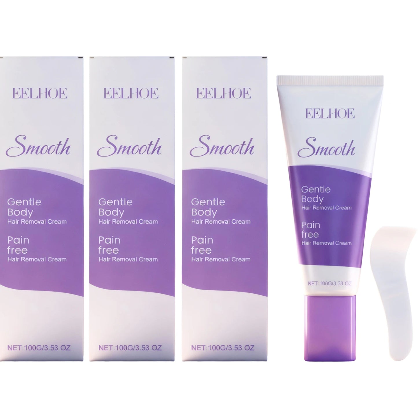 Hair Removal Cream Moisturizing Gentle Remove Hair Relieve Discomfort Smoothing Firming Skin Refreshing Body Hair Removal Lotion Peaceful Pleasures Health and Wellness 3 x 100g Boxed