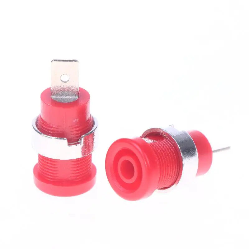 10Pcs Binding Post Adapters Ten For 4mm Banana Female Jack 4mm Banana Plug Connectors Panel Mount Socket Peaceful Pleasures Health and Wellness Red 10pcs