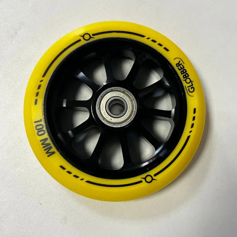 100mm Scooter Wheels with Bearings – Aluminum PU 2-Pack