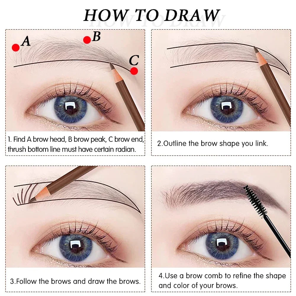 5PCS Professional Microblading Pencil Permanent Eyebrow Pencil Tattoo Waterproof Art Tint Makeup Eye Brow Pen Enhancers Cosmetic Peaceful Pleasures Health and Wellness