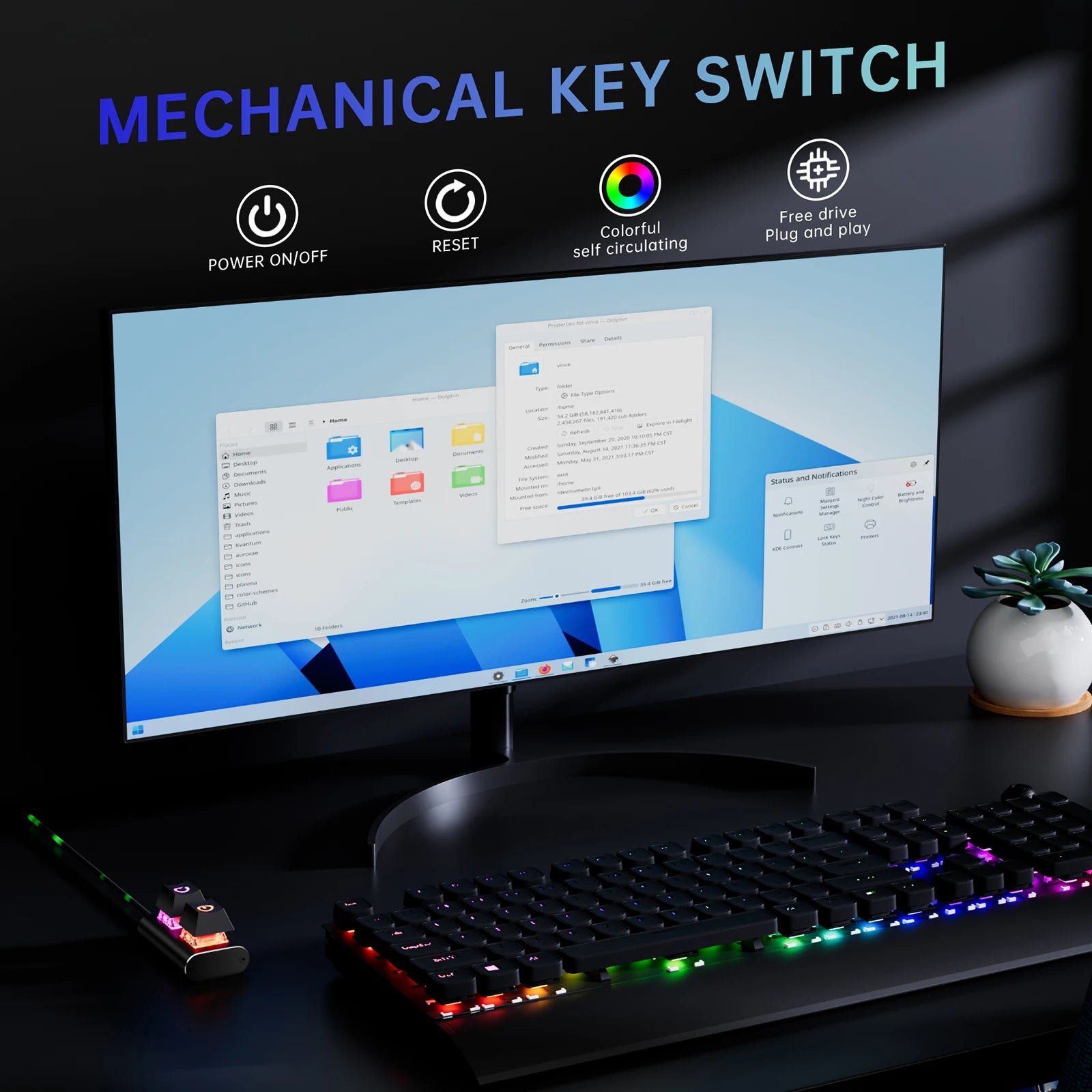 2m Extended Desktop Power Button with LED Light Mechanical Power Switch for Easy External Remote Start PC Motherboard Peaceful Pleasures Health and Wellness