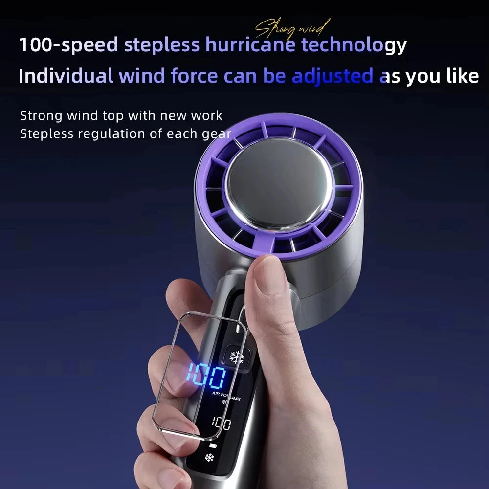 HOMEFISH New Semiconductor Refrigeration High-speed Handheld Electric Fan 4000mAh USB Portable Rechargeable Outdoor Small Fan Peaceful Pleasures Health and Wellness
