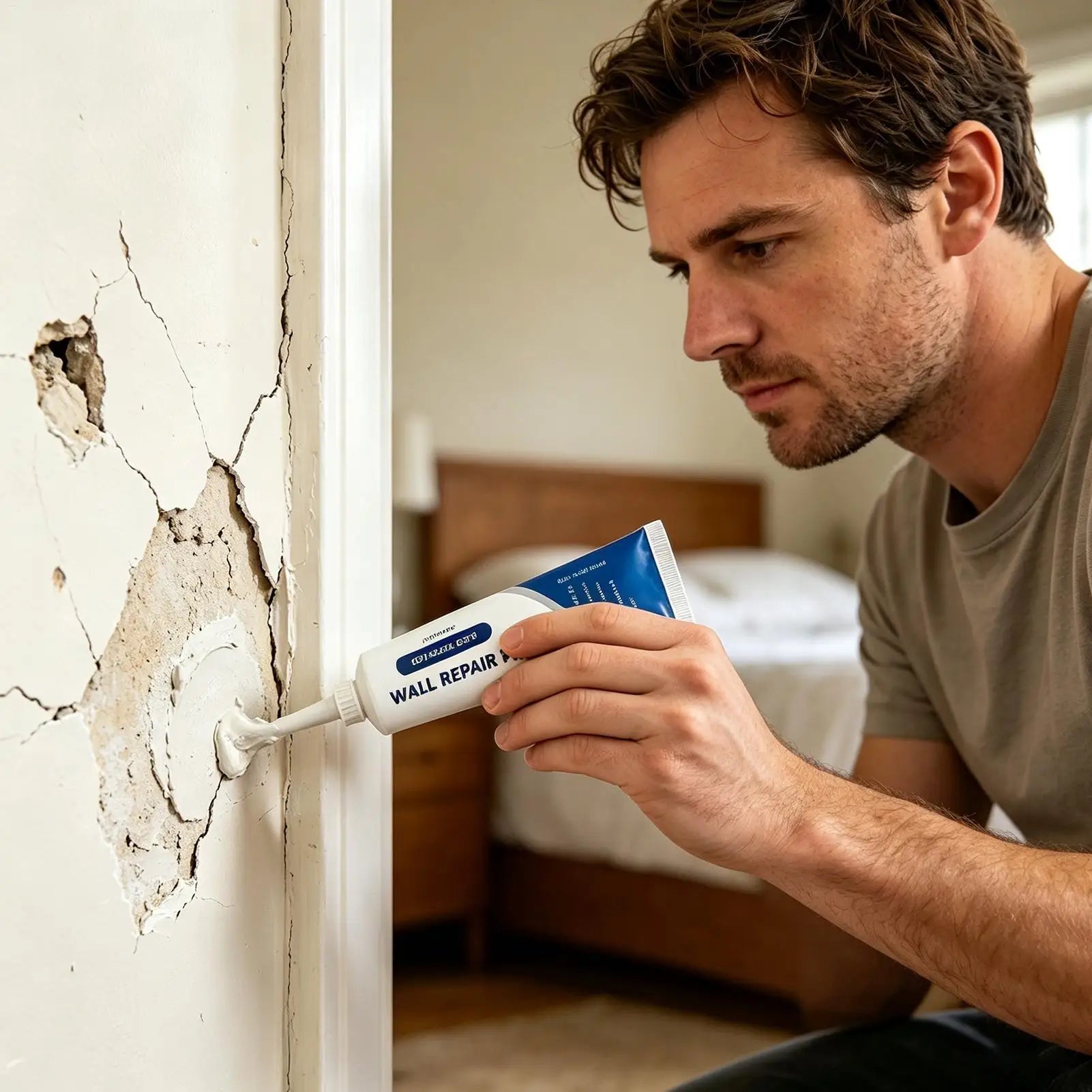 Wall Repair Paste Repair Wall Damage & Graffiti Fill Nail Hole Prevent Wall Cracking Peeling Restore Smoothness Wall Repair Kit Peaceful Pleasures Health and Wellness