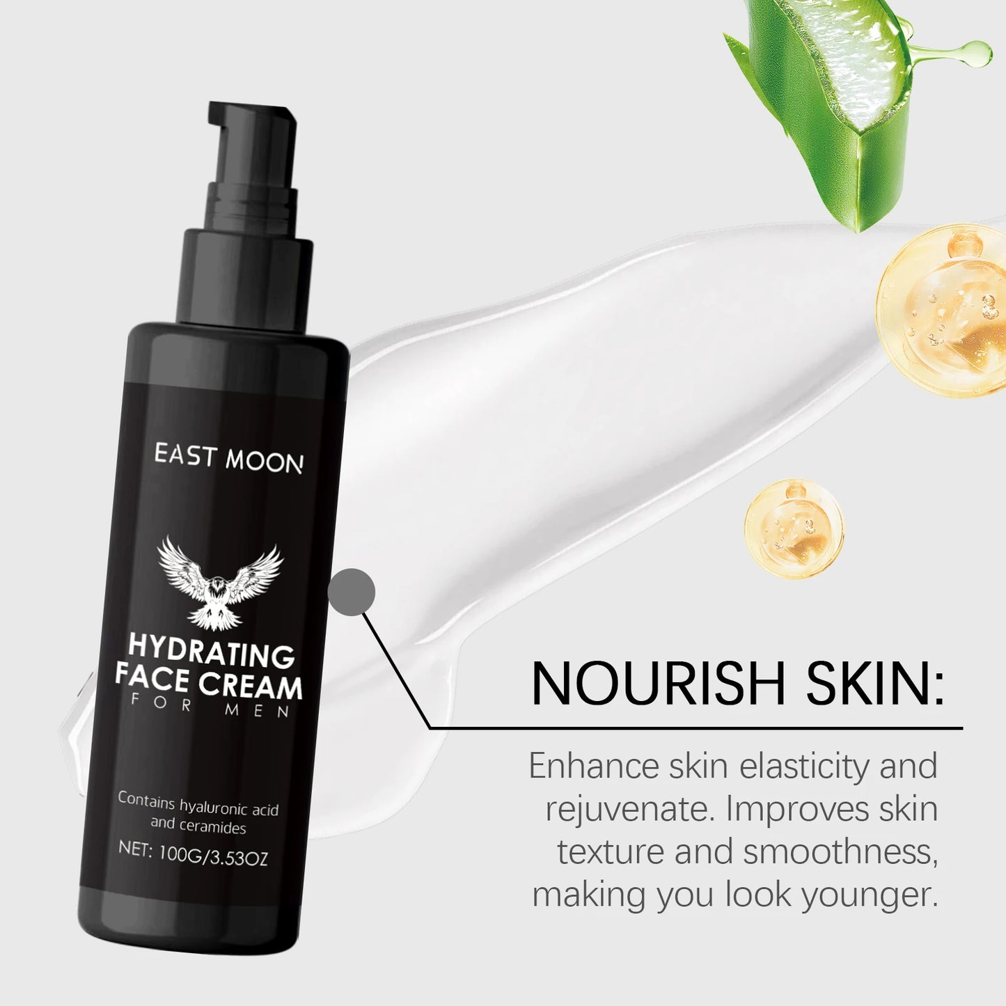 East Moon Hyaluronic Acid Face Cream | Men's Moisturizer 100g