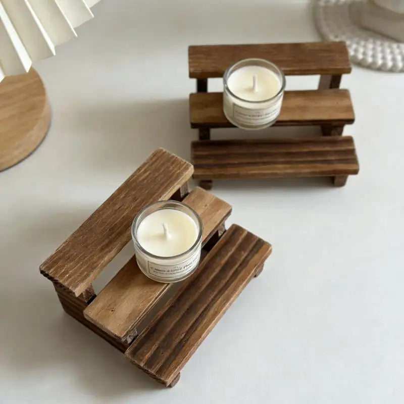 Dollhouse Miniature Wooden 3-Tier Flower Stand Shelf – 2pcs