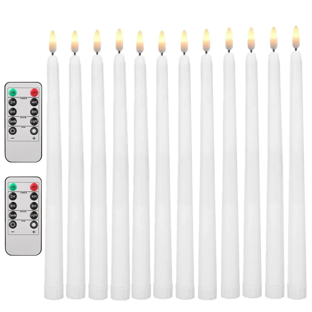 Flameless Flickering Taper Candles Without Remote Control Timer