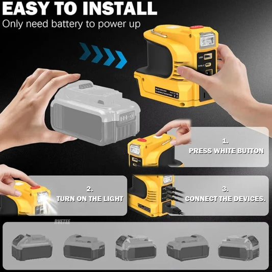 220w Power Plastic Housing for Dc Bicycle Helmet 18v 21v 220v 110v To Ac with Usb Type-C Rechargeable Port Bit Holder Power Tool Peaceful Pleasures Health and Wellness