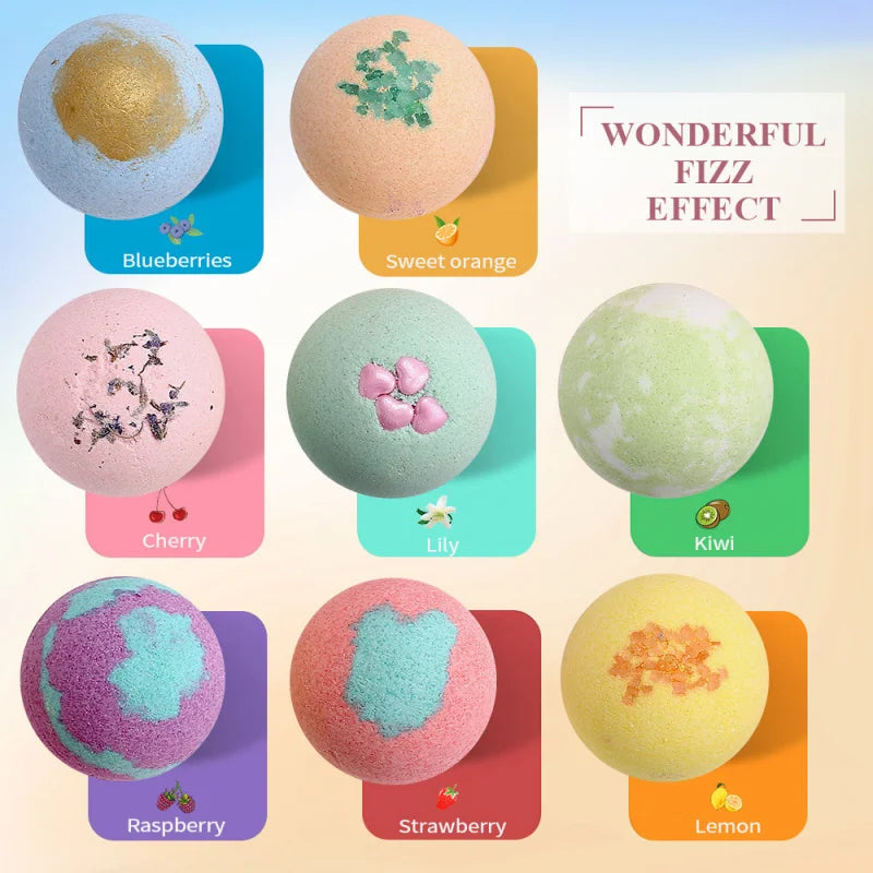Bath Bomb Gift Set – 8 x 80g Moisturizing Fragrant Bath Balls