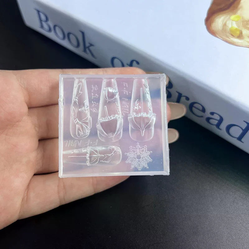1Pcs Silicone Nail Mold Cartoon Dream Lace Umbrella 3d Nail Jewelry Artistic And Creative Nail Mold Peaceful Pleasures Health and Wellness