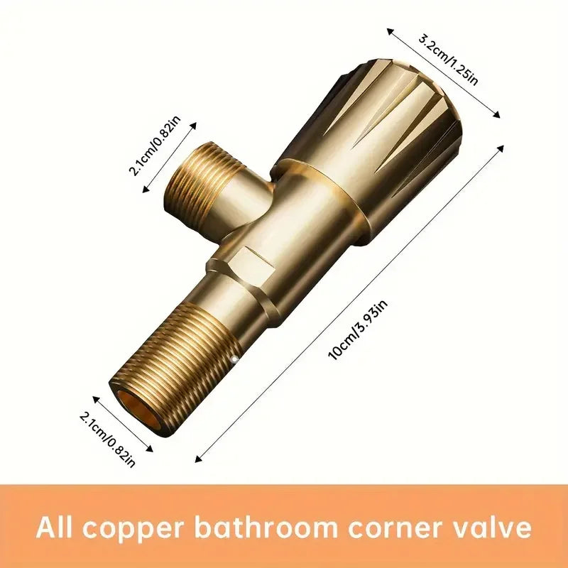 YANKE Brass Triangle Valve G1/2 – Leak-Free Hot & Cold Water