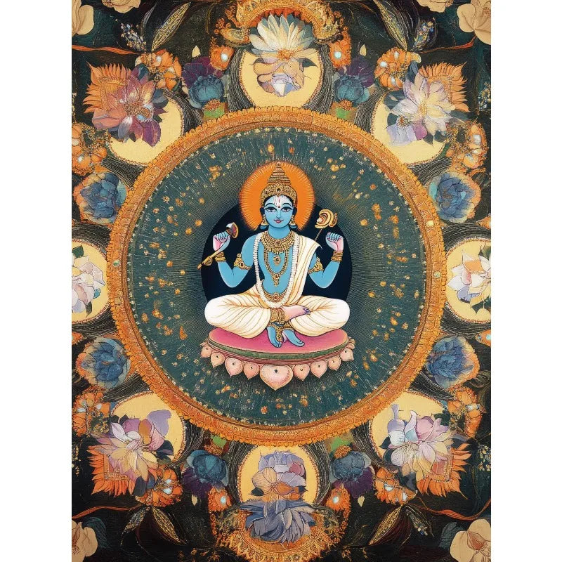 Hindu God Forest Temple Canvas Wall Art | Spiritual Indian Decor