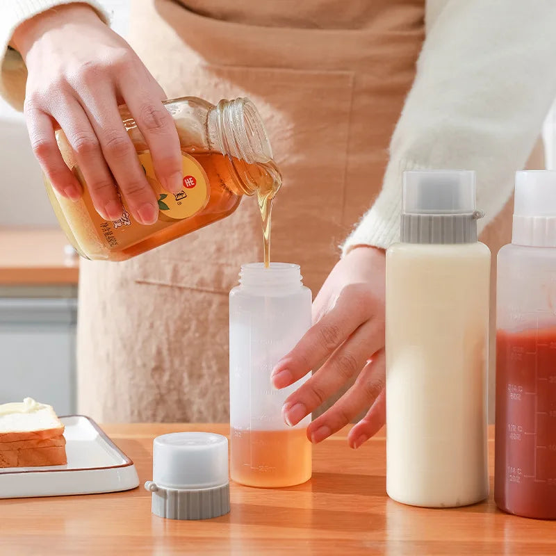 350ml Kitchen Measuring Ketchup Mayonnaise Condiment Squeeze Bottle Cream Honey 5-Hole Seasoning Bottle Sauce Dressing Dispenser Peaceful Pleasures Health and Wellness