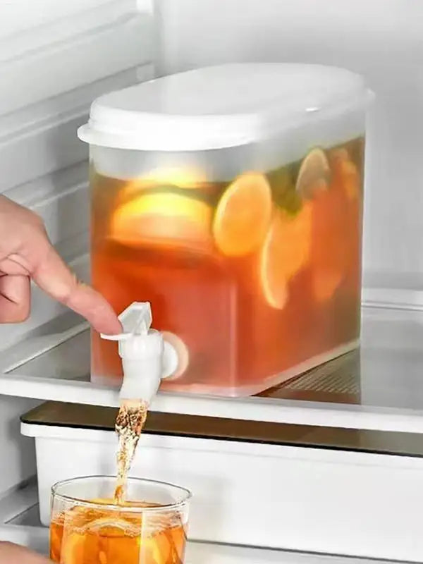 Large Capacity Cold Water Pitcher Fridge Chilled Drink Dispenser Fruit Teapot with Faucet Lemonade Bucket Home cold brew pot Peaceful Pleasures Health and Wellness