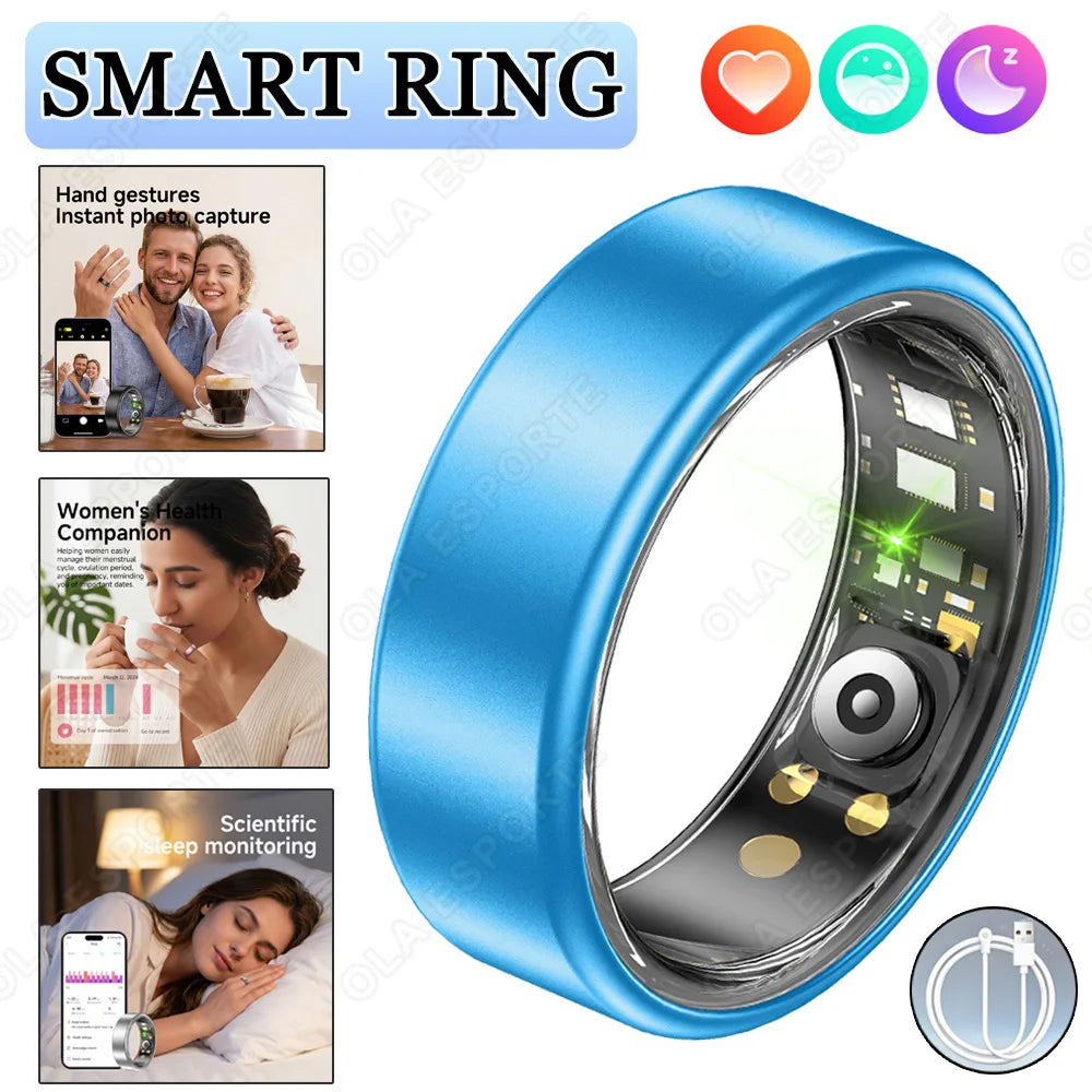 Smart Ring – Heart Rate, SpO₂ & Sleep Tracker | IP68 Waterproof