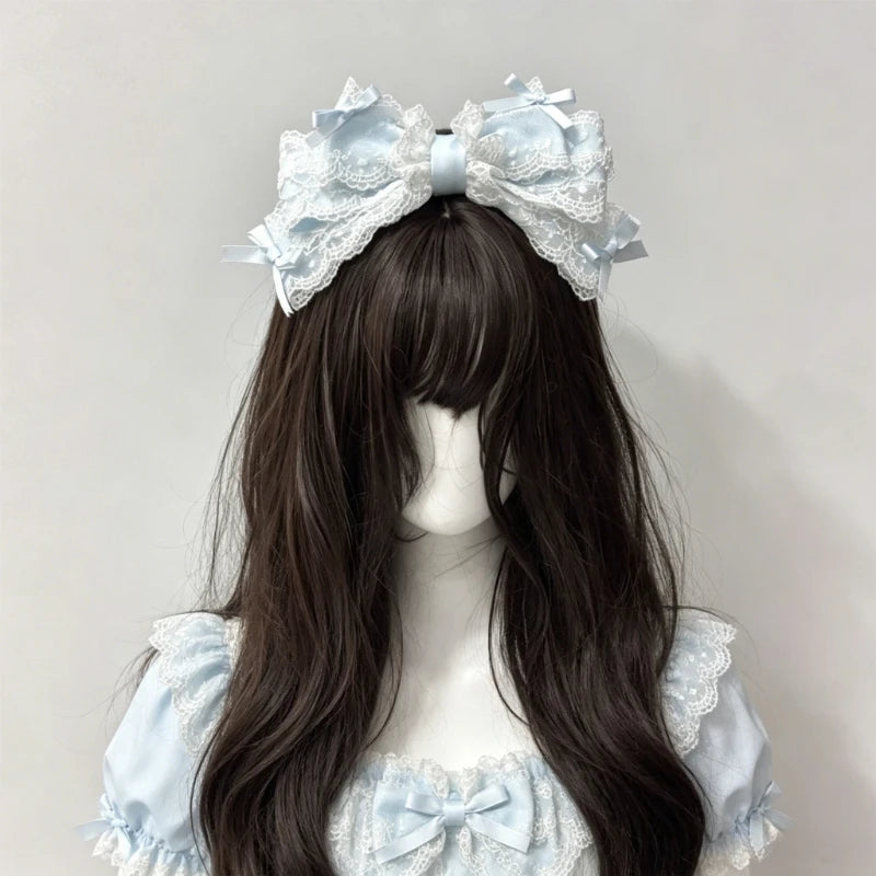 1pc Subtle and Versatile Sweet Ballet Style Lolita Big Bow Multi-layer Headband Lolita Headwear Peaceful Pleasures Health and Wellness